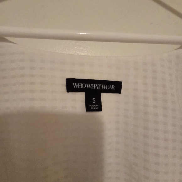 Who What Wear White Checkered Blouse - Picture 7 of 8